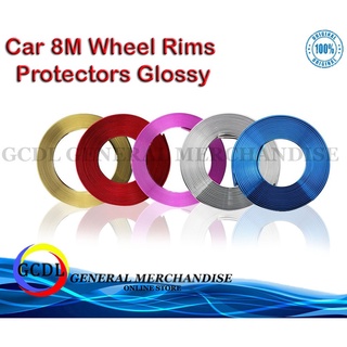 【Spot goods】▫₪Car 8M Wheel Rims Protectors Decor Decoration Strip Tire Guard Line Rubber