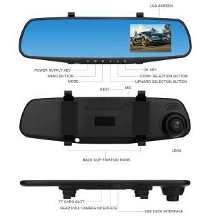4.3'' 1080P HD Car Dash Camera Dual Lens Cam Vehicle Front & Rear Car DVR Recorder Dash Camera (4)