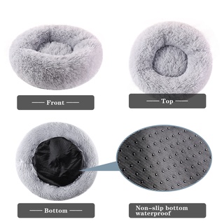 Soft Round Dog Cat Pet Bed Calming Warming Plush Bed (4)