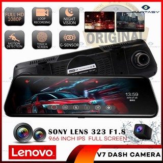 ORIGINAL LENOVO V7 10'' Stream Media Dual Lens FHD 1080P x 720P Dash Cam Car DVR Rearview Mirror