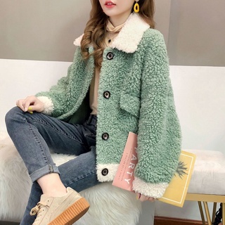 Women's Cashmere Sweater with Cashmere Autumn and Winter Loose Cardigan with Thickened Lamb Wool Coat