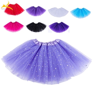 [COD]Smart Baby Girl Clothes Stars Sequins Fluffy Tutu Skirt red