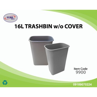 Fuho 16 Liters Trash Bin without cover (trash can, garbage bin, waste bin, waste basket) - Gray