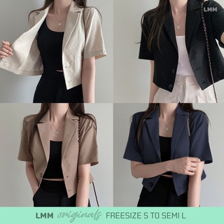 women blazer jacket office retro lapel collar polo button down crop top B072