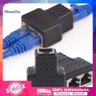 PU_1 to 2 Lan Ethernet Network Splitter Connector Extender Adapter Plug for RJ45