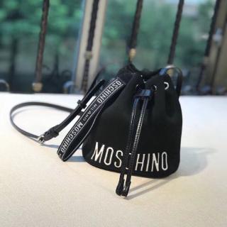 Moschino Space Cotton Drawstring Bucket Bag Shoulder Bag (1)