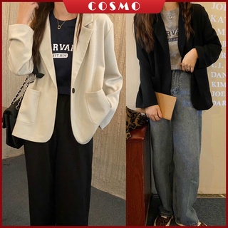 COSMO S-XL Blazer Formal Office Coat Long Sleeve Jacket Loose Casual Coat Outerwear for Women Plus Size