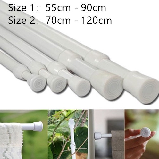 【Ready stock】】Carbon Steel Adjustable Rod Tension Home Bathroom Curtain Extensible Rod Hanger
