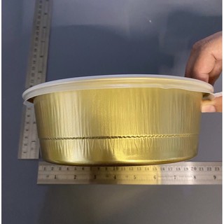 1130ml Round Aluminum Foil Pan with Clear Lid (4)