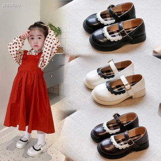 Children s leather shoes spring and autumn British style soft sole shoes little girls non-slip princess shoes foreign style baby shoes loli shoes tide