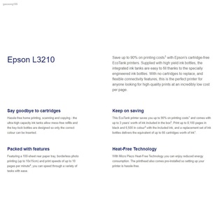 printer accessories﹍Epson EcoTank L3210 All-in-One Ink Tank Printer