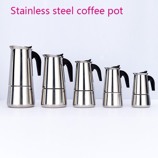 Stainless steel Moka Pot Espresso Maker Induction 100ml-900ml Mokapot Stainless 2-12 Cup Coffee