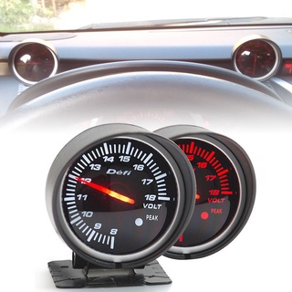 【Ready Stock】❂✘Universal 2.5inch 60mm Defi BF Racing Gauge Car Voltage Meter Red&White Light