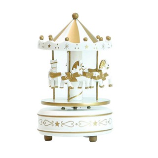 Carousel Music Box Wooden Child Toy Christmas Gift (7)