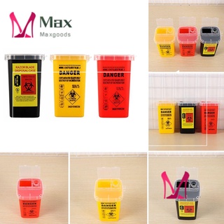 MAX Useful Sharps Container Storage Waste Box Collect Box New Gadget Biohazard Box Medical Tool Needles Bin/Multicolor