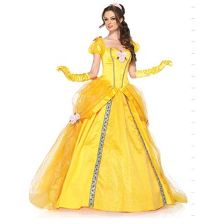 Halloween costume Belle princess dress Adult Beauty and the Beast Cinderella Snow White Belle disgui (3)