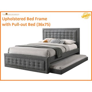 Upholstered Bed Frame with Pull-out Bed Free Delivery and Free Assemble