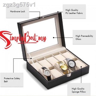 ▥✿Best Seller 10-Slot Watch Storage Box Case Watch Organizer