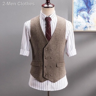 ✴Men s casual suit vest Korean Slim British retro double-breasted waistcoat fashion trend