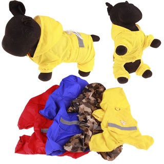 Pet Cat Dog Raincoat Hooded Reflective Puppy Dog Rain Coat Outdoor Pet Clothes Hooded Windproof Des0