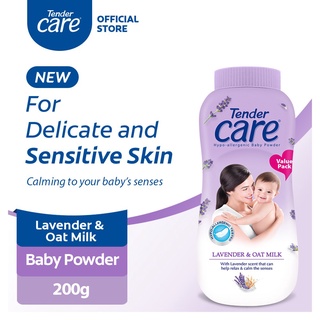 stock Tender Care Lavender & Oat Milk Hypo-Allergenic Baby Powder 200g
