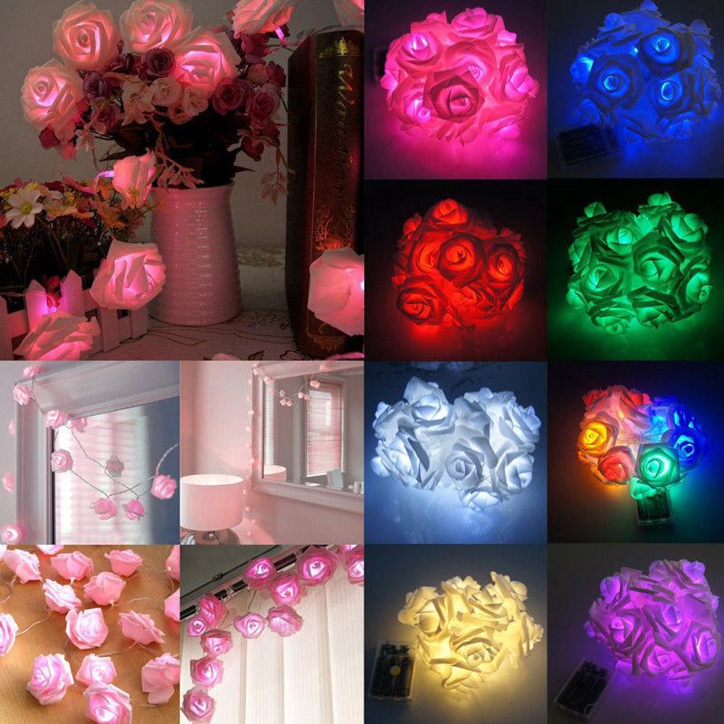 20 LED Rose Flower Fairy Party Christmas Decoration Lights (1)
