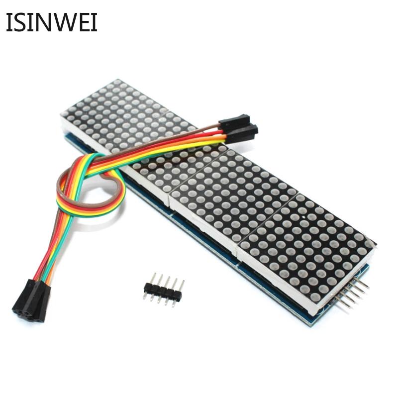 1pcs MAX7219 Dot Matrix Module For Microcontroller 4 In One Display with 5P Line