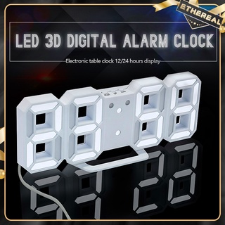 LED Jam Dinding / Meja LED Wall Clock Modern Digital 3D Alarm Clock Display Table Desk Night lamp