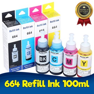 100ml T664 Epson Refill Ink 664 for L120 L110 L210 L220 L300 L310 L360 L380 L565 L3100 Series
