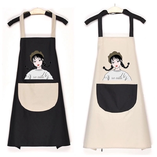 Apron Cooking Kitchen Waterproof Aprons Chef Apron with Pockets for Home Restaurant Garden BBQ Coffee House Apron YU-Hom
