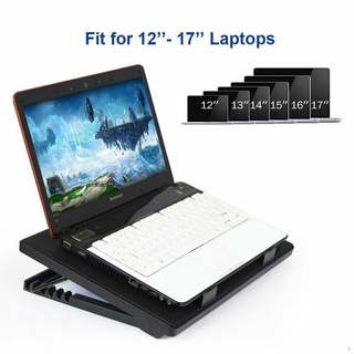 ๑▲S500 Laptop Cooling Pad 12"-17" Cooler Pad Chill Mat 5 Quiet Fans LED Lights and 2 USB 2.0 Ports (2)