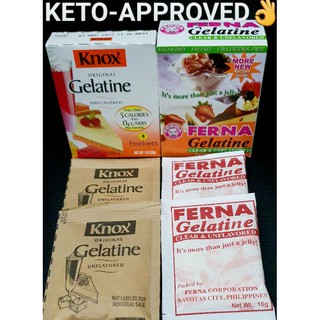 ✅ KETO / LOW-CARB APPROVED UNFLAVORED GELATIN (Sold per envelope - KNOX 28g/FERNA 10g)