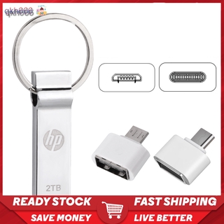 HP 2TB OTG Flash Drive With Android & Type-C Transfer Interface Metal Memory Stick Waterproof U Disk【COD】