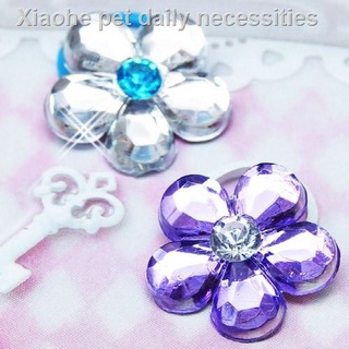 ❒✎▦【Pretty Bubble Dog】 Crystal Flower Hair Tie Clip for Dogs & Cats (Made in Korea) (1)
