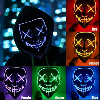 Readystock LED Stitched Light Up Mask The Purge Movie Fluorescent Cosplay