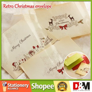Retro Christmas Envelope Santa Claus Christmas Tree