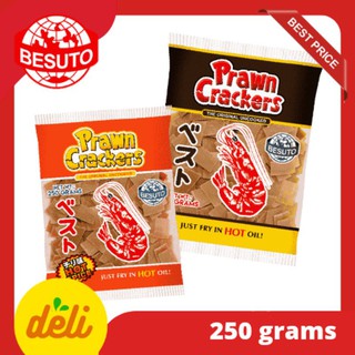 【Ready Stock】✚┇BESUTO ORIGINAL UNCOOKED PRAWN CRACKERS READY TO FRY CHIPS SPICY ONION AND GARLIC 250