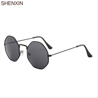 SHENXIN Korean Ins with the Same Ultra-light Sunglasses Cute Octagonal Irregular Glasses Student Polygon Flat Mirror