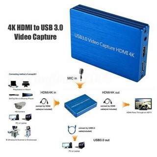 4K Video Capture Card HDMI to USB 3.0 Dongle 1080P 60fps HD Video Recorder