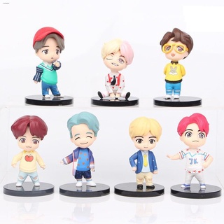 New products♟◕7 Pcs/Set Kpop BTS Mini Figure Chibi Set of 7 Blackpink blank Pink Set of 8 Collectibl (7)