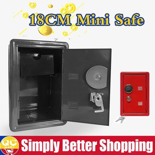 ♙Mini Cash Money Box Stainless Steel Security Lock Lockable Metal Mini Safety Vault✿