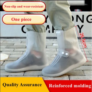 ☪ Cover ng sapatos ng ulan ☪ ♚Rain shoe cover waterproof rainy day shoe cover waterproof silicone shoes rainproof foot cover non-slip thick wear-resistant rain boots for men and women♢ (1)