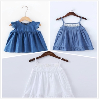 Girl dress cotton suspender short skirt cute Korean beach dress