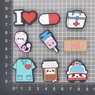 Medical Theme Jibbitz For Clog Slippers Charms Pins Decorations Doctor Nurse Hospital Theme Cartoon