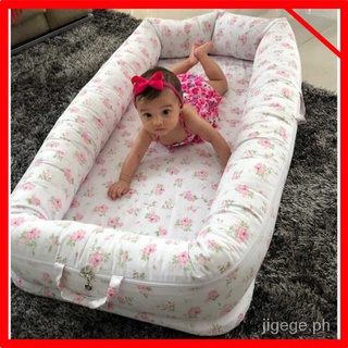 Portable Baby Cot Crib Bumper Infant Folding Cot Baby Bedding Pillow Baby Bed Protector 90*50CM#China Spot# v11z