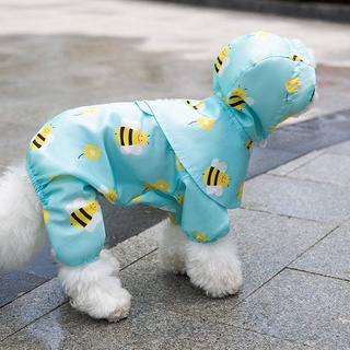 【Coco Pets】 Four-Legged Waterproof Puppy Dog Raincoat Small Dog Teddy Pet Poncho Corgi Bichon Pomeranian All-Inclusive Rainy Day Clothes