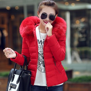 Women Winter Down Cotton Jacket Jackets Fur Hooded Collar Coat Warm Outwear TJY8 (1)