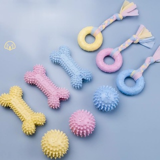Candy Color Dog Toy Ball Bite-resistant Teether Rubber Ball Small Dog Bite Rubber Dog Supplies Puppy