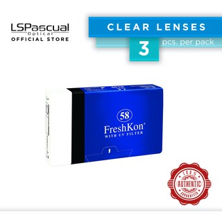 Freshkon 58 3 Pieces Clear Monthly Disposable Contact Lenses (-0.75 to -5.00)