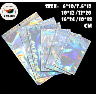 100Pcs In Bulk Holographic pouch Laser Storage Bag Wholesale Idea Gift Packaging Cosmetics Pouch